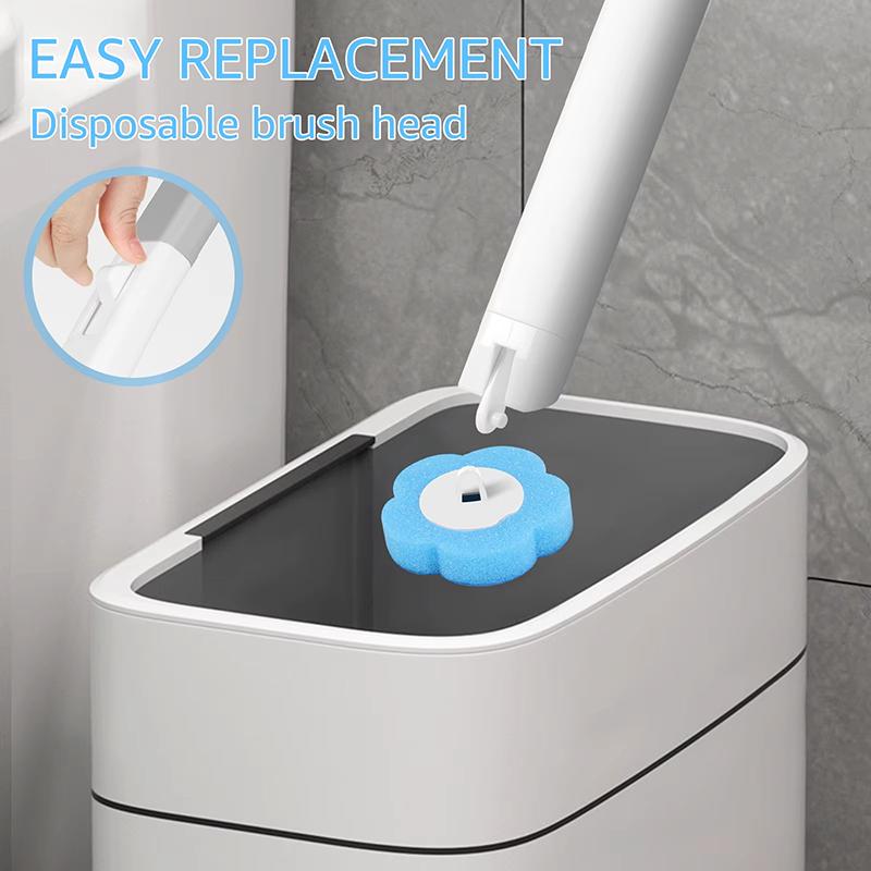 12/18Pcs Toilet Brush With Disposable Replacement Head Kits Upgrade Long Handle Bathroom Cleaning Brush For Home Wc Accessories