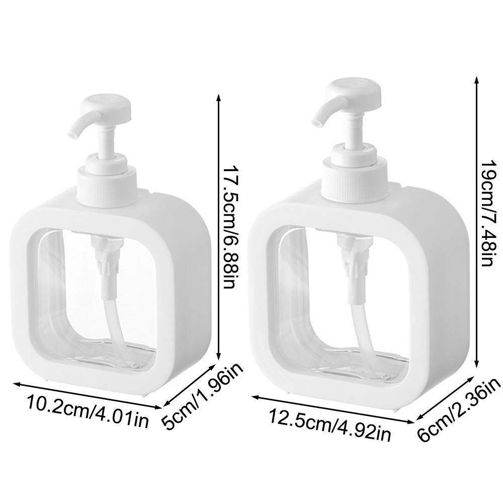 1/2 PCS large-capacity soap dispenser bottle, transparent visible plastic press bottle, suitable for travel, kitchen, bathroom