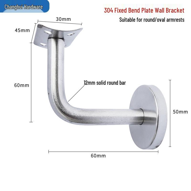 Soporte de Pared Diungzhi201 de Acero Inoxidable para Pasamanos de Escalera, Grado 304