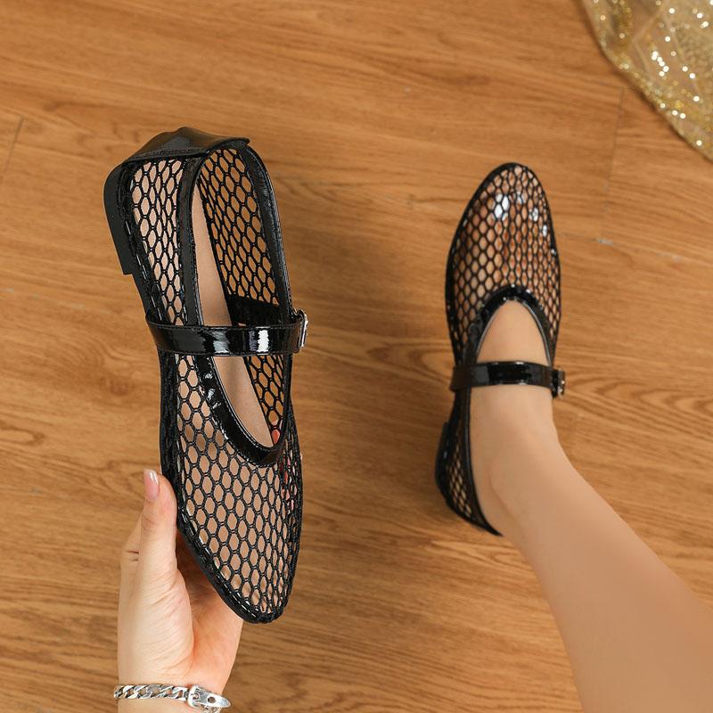 Fashion Summer Women Shoes Round Toe Flat Heel Mesh Sandals for Women Breathable Mary Janes Shoes zapatos de mujer WSH5326