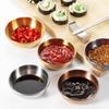 Set of 6 / 4 Stainless Steel Small Sauce Dishes Seasoning Serving Tray Spice Plates Soy Dish Specialty Tableware