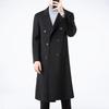 Firstview Men's Casual Mid-Length Double-Sided Wool Blend Overcoat