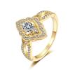 New Luxury Classic Sparkling Zircon Engagement Wedding Ring 18KGold Plated White Gold 4*6mm Horse Eye Fine Jewelry Party Gifts