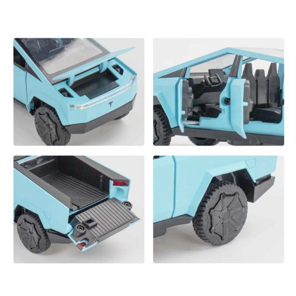 1/32 Tesla Truck Cyber Juguete Camioneta Pick-up Modelo de Camión de Aleación Coche de Metal Fundido a Presión Vehículos Todoterreno Modelo de Coche Sonido Luz Coche Regalos para Niños