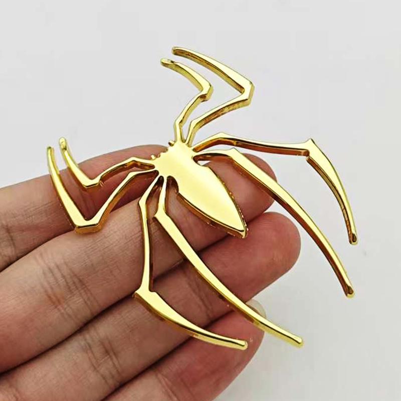 3D Metal Spider Car Sticker Cool Chrome Emblem Badge Auto Motorcycle Decal Universal Car Styling Exterior Accessories