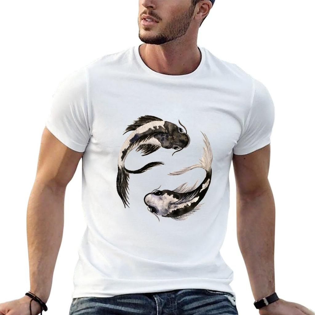 Yin Yang Koi TShirt Unisex T Shirts Cotton T Shirts For Unisex Graphic Funny T Shirt Unisex Casual TShirt
