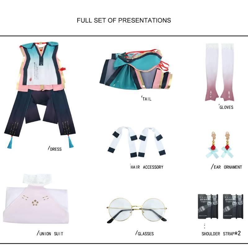 Wuthering Waves Christmas Zhezhi Xmas Lady Cosplay Costume Performance Fans Set