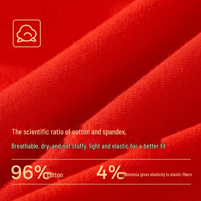 LANGSHA Men's Lucky Red Cotton Boxer Briefs Set