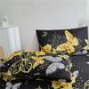 3pcs Butterfly Print Bedding Set - Ultra-Soft, Breathable, Stain-Resistant Fitted Sheet and 2 Pillowcases, Deep Pocket Design
