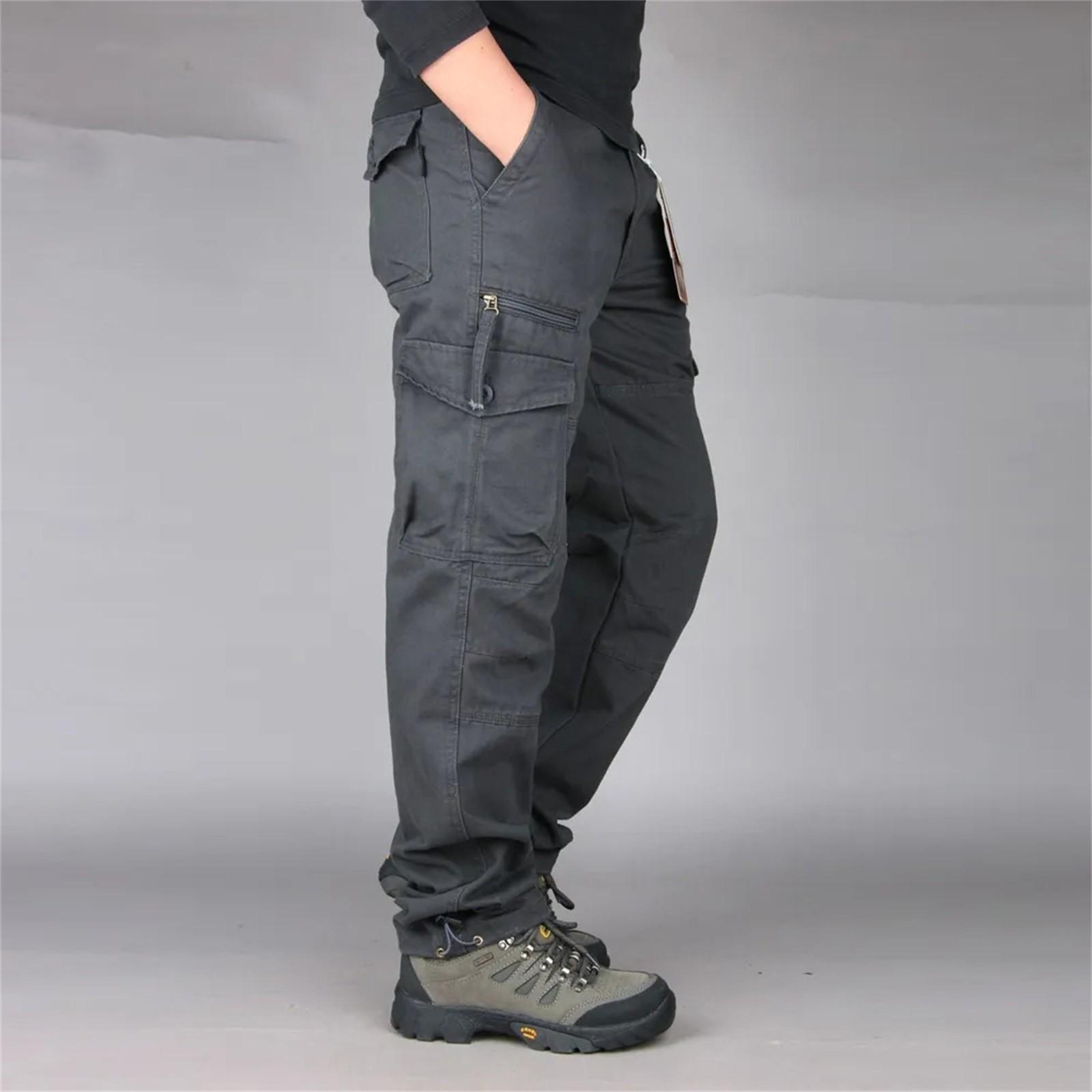 

Men s Cargo Solid With Draw String Pants Summer Baggy Elastic Waist L