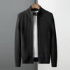 Reißverschluss Cardigan Herren Pullover Gestrickt Uni Pullover Langarm Rollkragen Oberbekleidung Lässig Slim Fit Leichte Dehnbarkeit Herbst