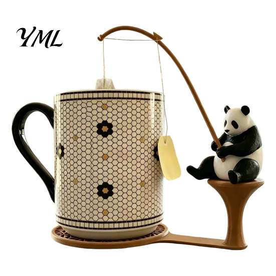 Tea Bag Organizer for Mug Fishing Friends Holder, Cute Resin Teabag String Keeper, Whimsical Animal Garden Decor Decor, Fun Kitchen Counter Accessory,