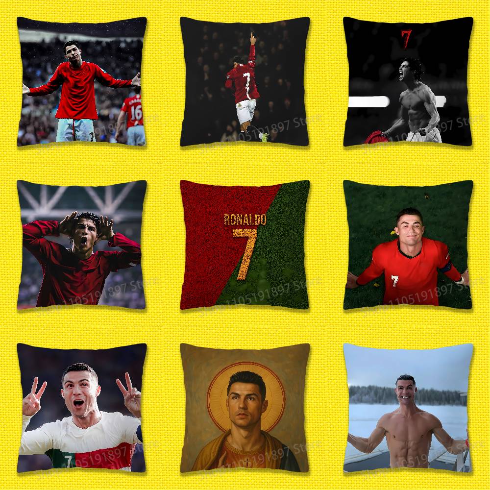 Exquisite Ornaments Unisex Football For C-Cr7 R-Ronaldo Cool Throw Pillow Case For 55X55cm 40X40cm 45X45cm 50X50cm 30X30cm Square Office Pillowship Cover