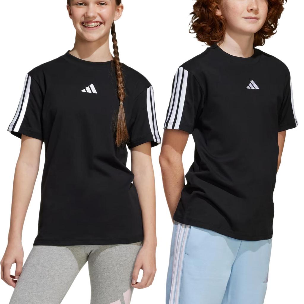 adidas ESSENTIALS T Shirt SS25 Black/White Kids' JD6487
