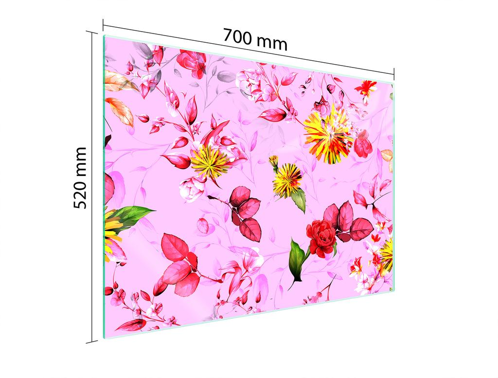 Glass stovetop protector 70x52 Flower