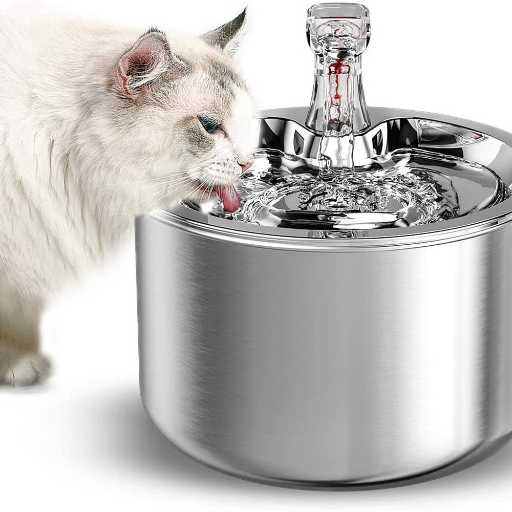 

2L Smart Cat Water Fountain Автоматический фильтр Диспенсер для воды Кормушка Датчик движения Pet Питьевой фонтанчик из нержавеющей стали 304