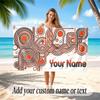 Abstract Geometric Theme Soft Beach Towel Personalized Custom Name Text Towel Portable for Beach Pool Travel