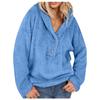 Women Casual Plus Size Loose Hoodie Plush Button Solid Color Loose Sweater Top
