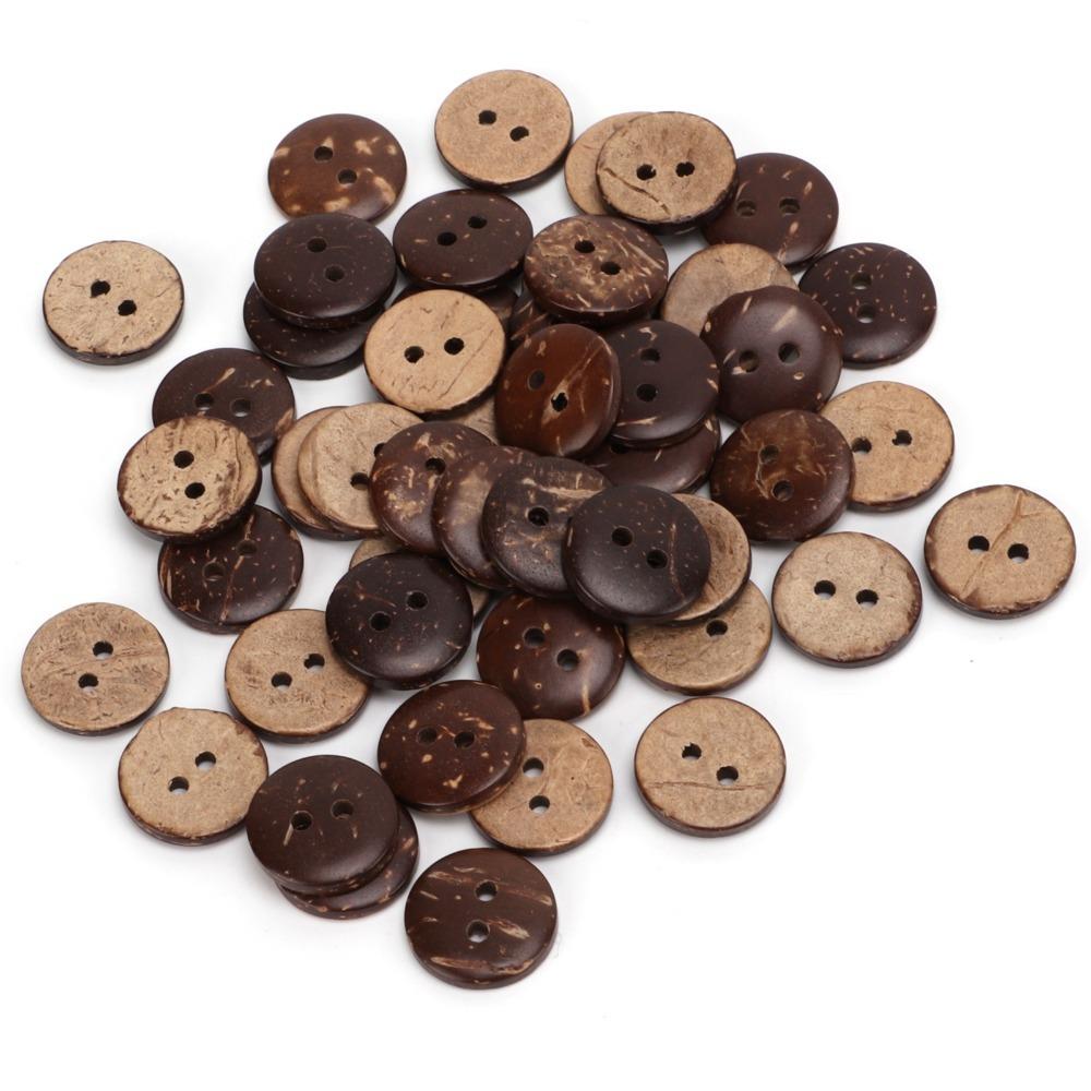 

200pcs Coconut Wooden Buttons 2 Holes Craft Buttons Wooden Sewing DIY Buttons DIY Crafts