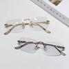 Blue Ray Blocking Anti Radiation Glasses Eye Protection Ultralight Pochromic Glasses Rimless Eyeglass Frame Computer Goggles