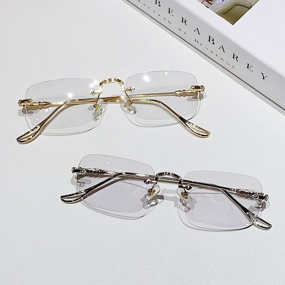 Blue Ray Blocking Anti Radiation Glasses Eye Protection Ultralight Pochromic Glasses Rimless Eyeglass Frame Computer Goggles