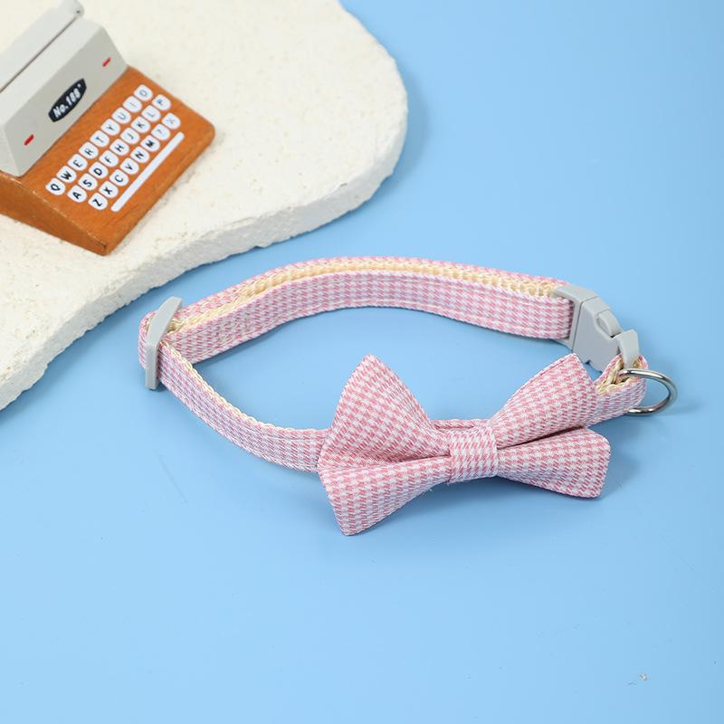 

Нейлоновый ошейник для кошки, защита шеи, бантик для маленькой собаки, модный ошейник для питомца розовый