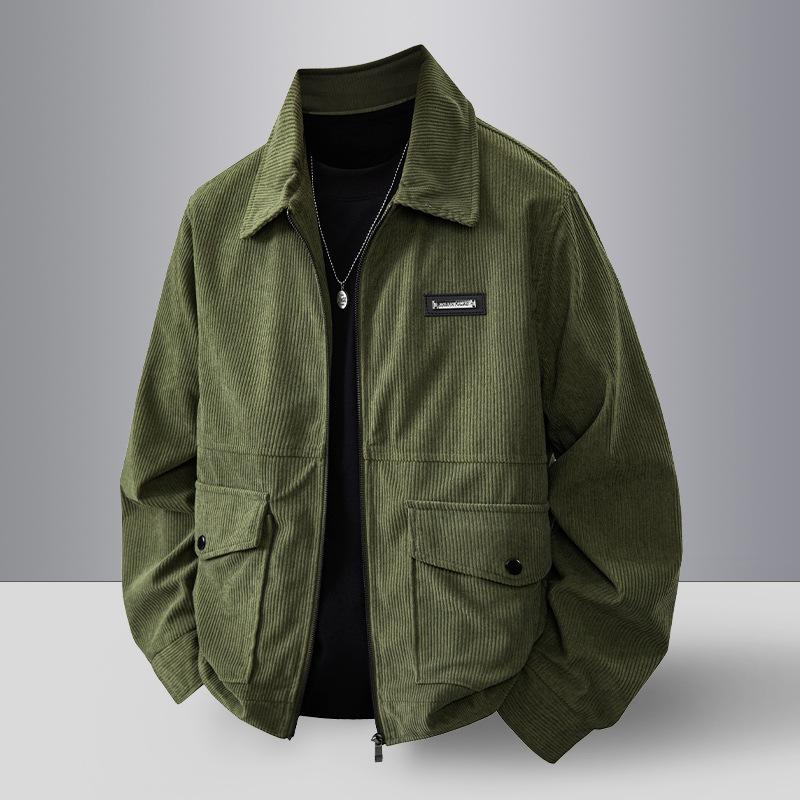 Autumn and winter new corduroy men's jacket new lapel casual men's jacket loose trend top jacket