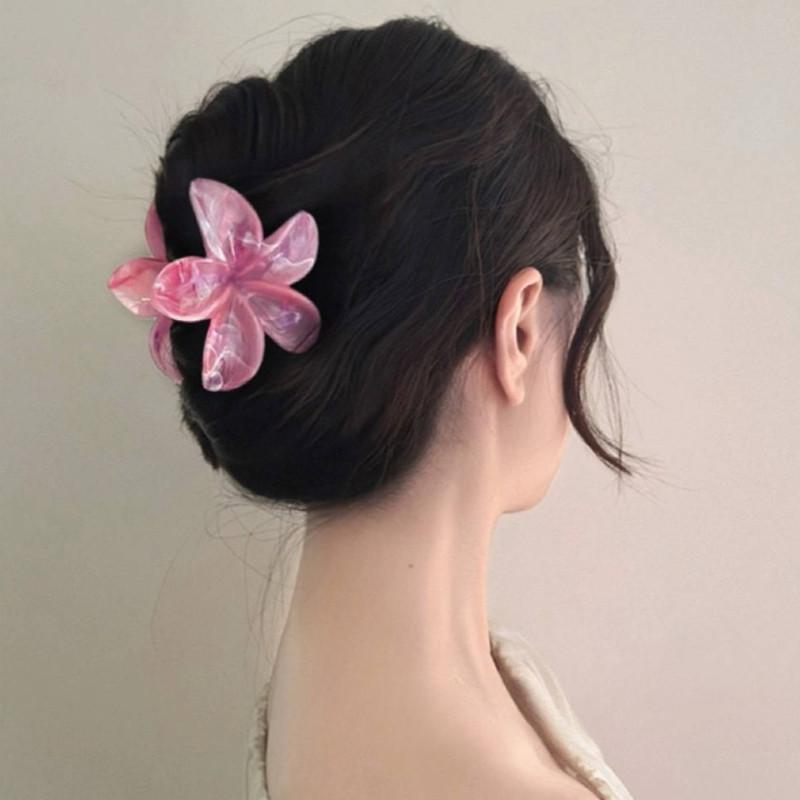 Gradient Flower Hair Accessories Set Beach Style Hairpins Flower Claw Clips Summer Flower Hairpins Hawaiian Style