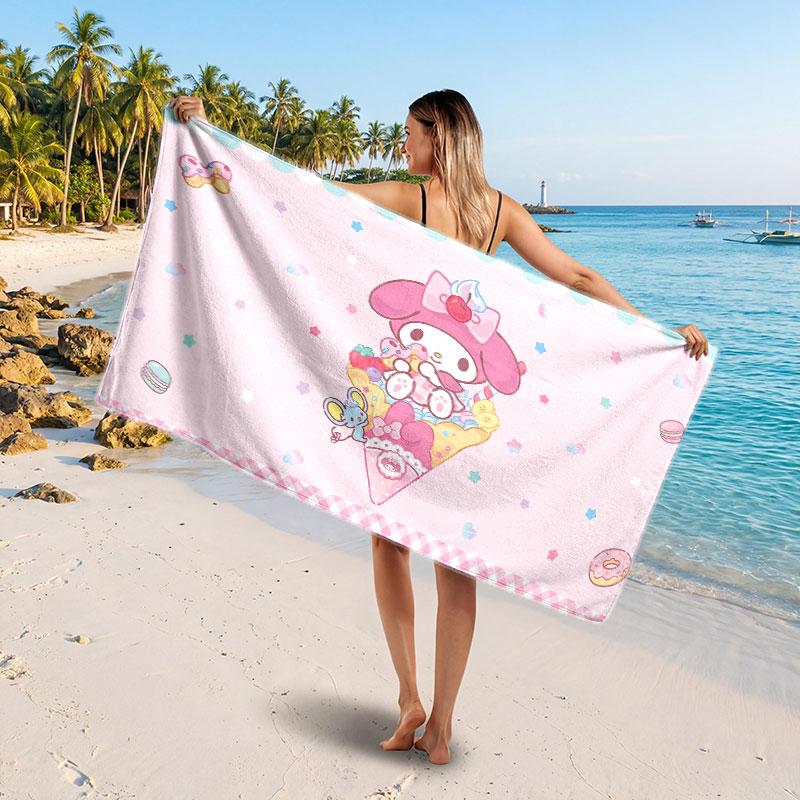 Large Beach TowelMy Melody Soft Absorbent Towel Beach Bath Home Use