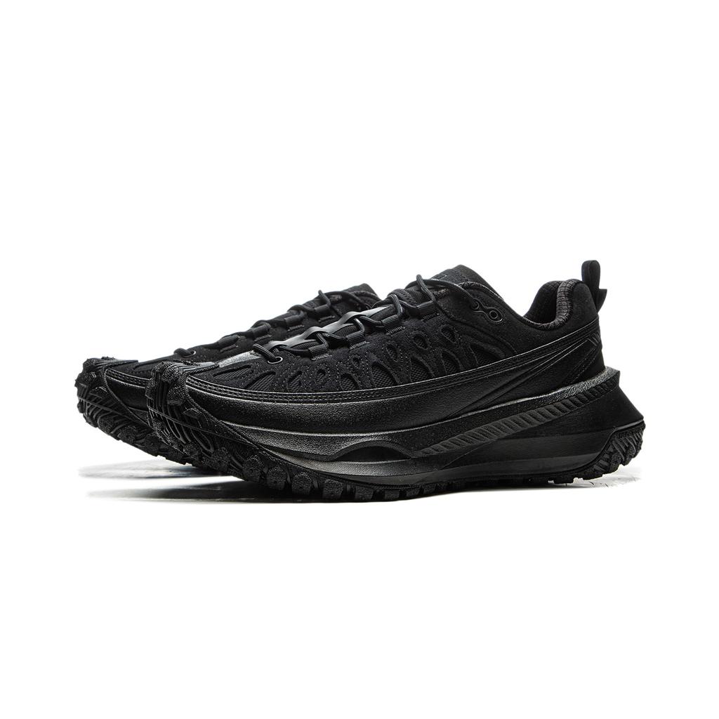 Li Ning Ranger CRC Amortecimento Antiderrapante Cano Baixo Tênis de Corrida Unissex Preto AZGU083-6
