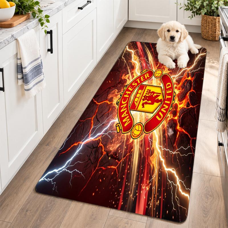 Flannel Kitchen Mat Manchester United Soft Area Rug Non Slip Floor Carpet Home Decoration