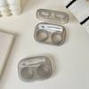 Contact Lens Box Portable Transparent Cosmetic Contact Lenses Soak Container Box Girls Travel Contact Lens Case with Tweezers