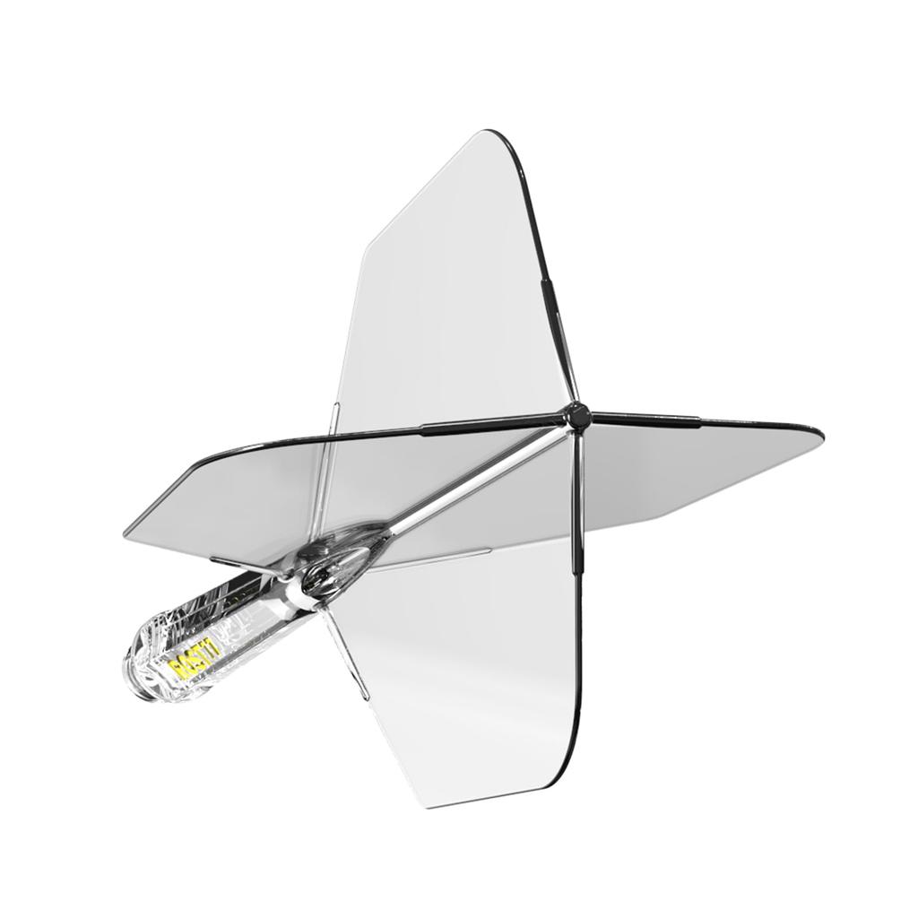 CUESOUL ROST 77 Transparent Big Wing Set of Clear Flights with Yellow Large One-Piece Flights, Shape, 3, Logo, (CS-77-11T1-L)
