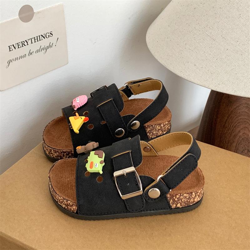 Fashion Girls Shoes Summer New Kids Flat Sandals Comfort Non Slip Boys' Shoes Soft Soled Child Beach Shoes Simple Girls' Sandals