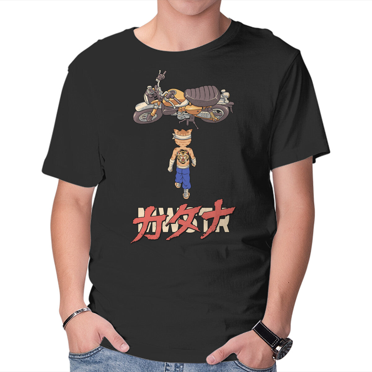 Unisex Crew Neck T-Shirt Neo Biker Catana Graphic Short Sleeve Casual Tee XL