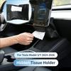 For Tesla Model YL 3 Y 2024-2026Highland Juniper Hidden Tissue Holder Box Seat Back Console Flocking Storage Bag Car Accessories
