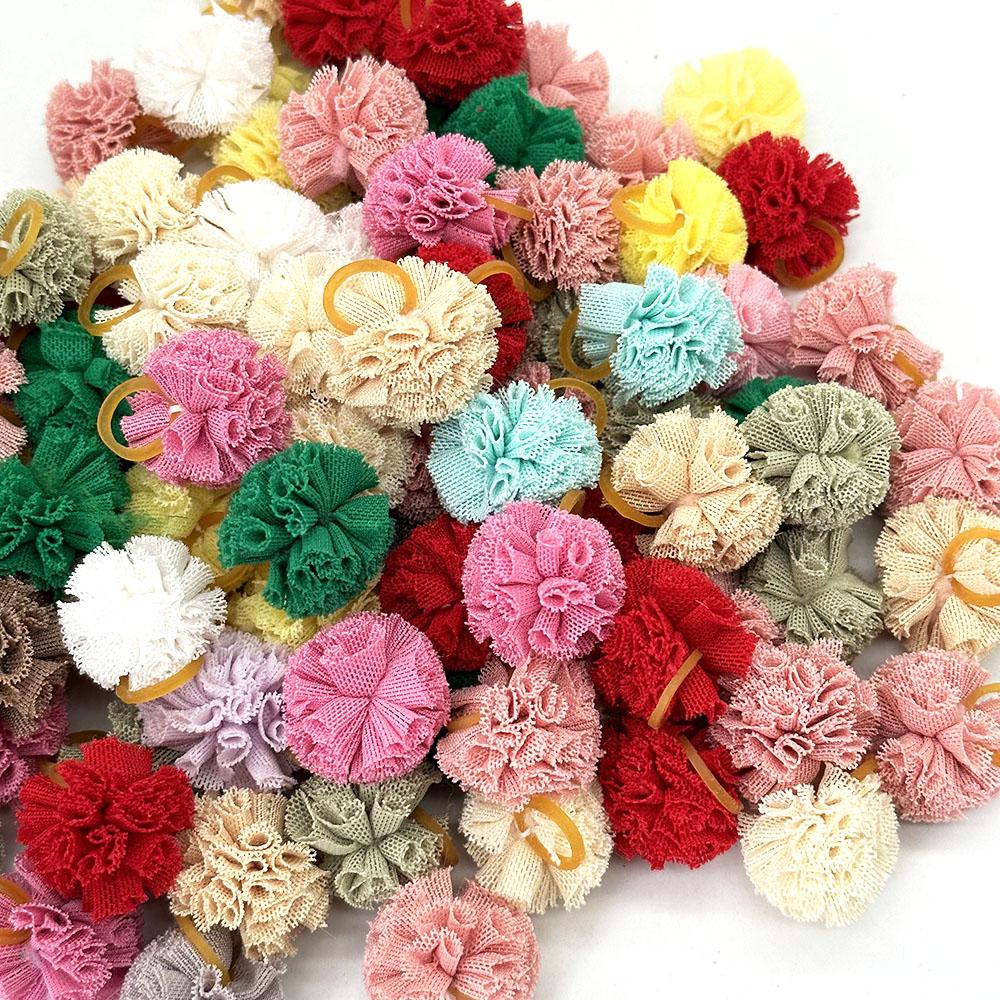 50/100pcs Dog Ball Hair Bows Cute Small Dog Hair Accessories Fluffy Dog Hair Bows For Dogs Grooming Accessories Pet Supplies