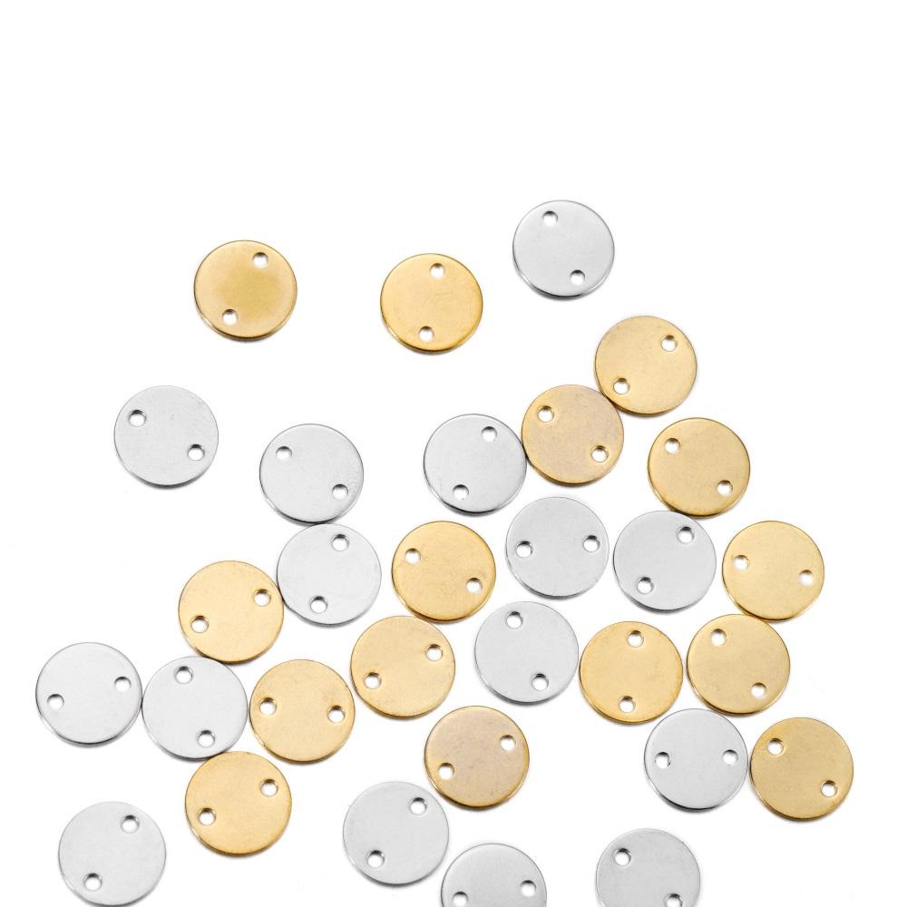 20-50pcs/lot Stainless Steel Square Pendants Charms Handmake For DIY Bracelet Necklace Jewelry Making Supplies Accessories