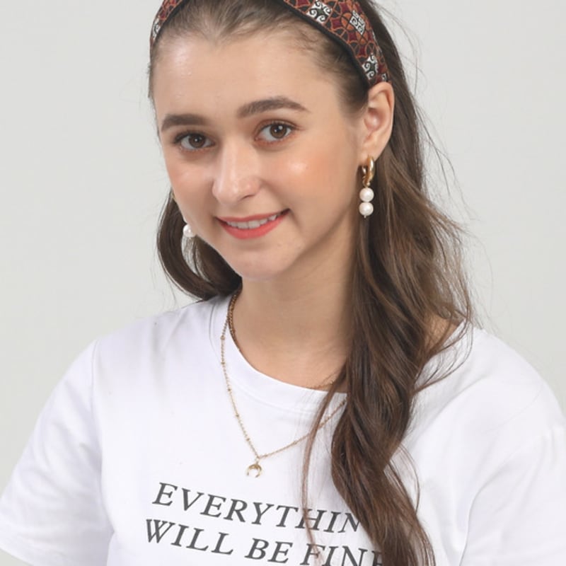 LALA Ethnic Lattice Hairband - BROWN