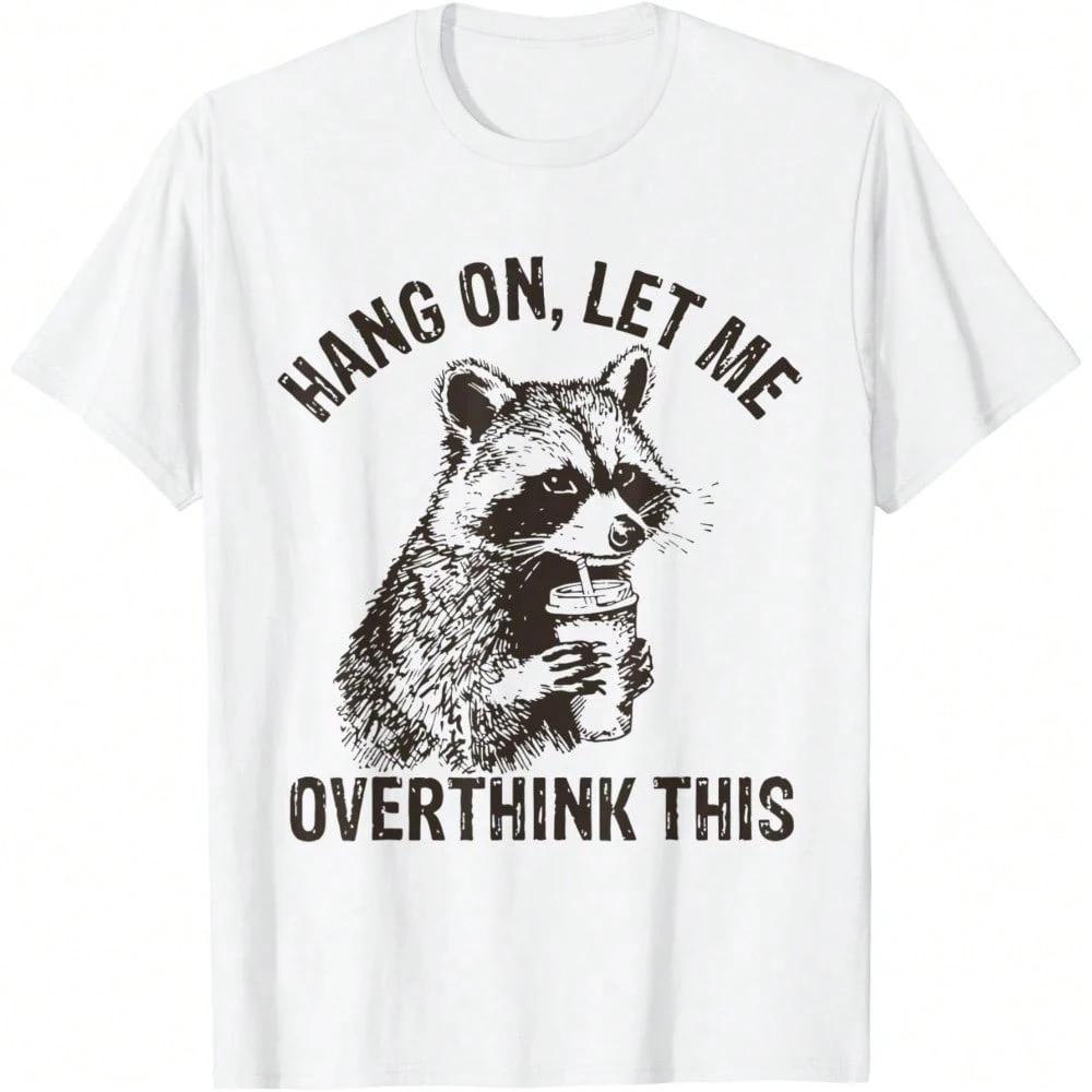 Womens Raccoon Print TShirt Casual Simple Style Fun Pattern for Everyday Wear S