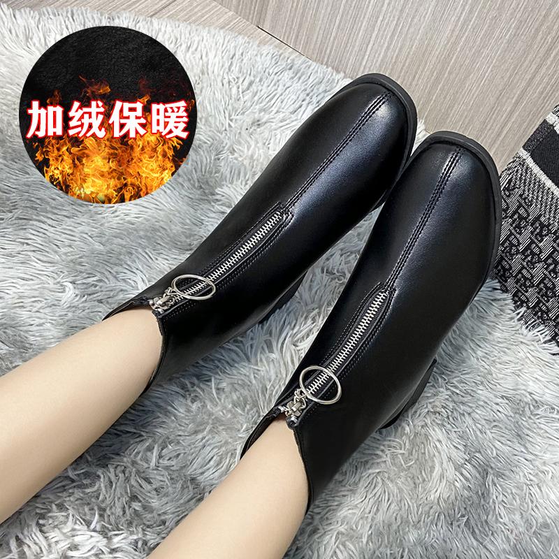 

Женские сапоги зимние плюс бархатные женские туфли модные женские дышащие ботинки из коровьей кожи с молнией спереди легкие белые сапоги Botas Demujer 40