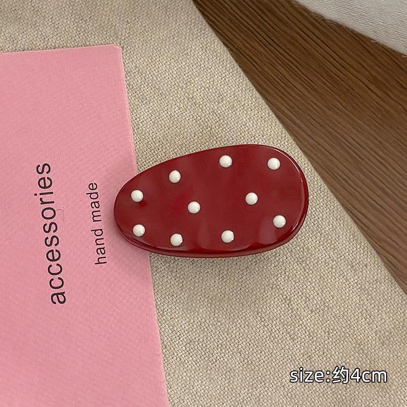 Cute Polka Dot Hair Clips Women Colorful Oval Hairpins Sweet Daily Hair Accessories for Girls Side Bangs Clip Headwear