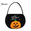 Cute Holiday Gift Bags Halloween Pumpkin Candy Bag, Cartoon Velvet Plush Treat Tote for Toddler Pouch Kids, Reusable Trick or Handbag, Party