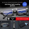 Anti Blue Light Folding Reading Glasses Men Metal Round Square Eyewear Presbyopia Eyeglasses Diopter +1.0 to +4.0 With Box