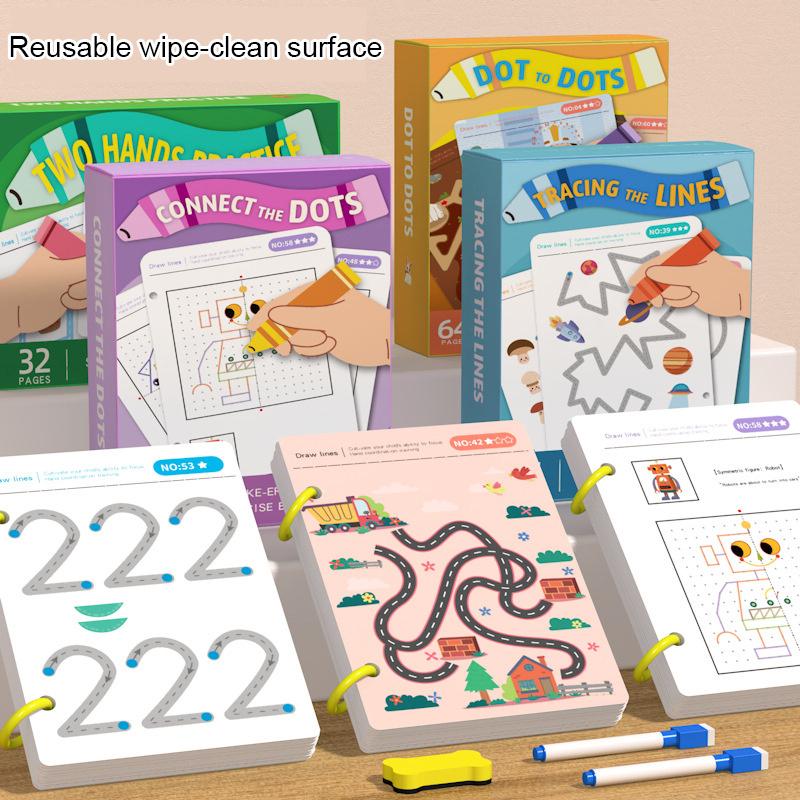 Reusable Pen Control Cards For Toddlers - Fun Handwriting Practice Kit, Wipe Clean Tracing Template For Preschoolers