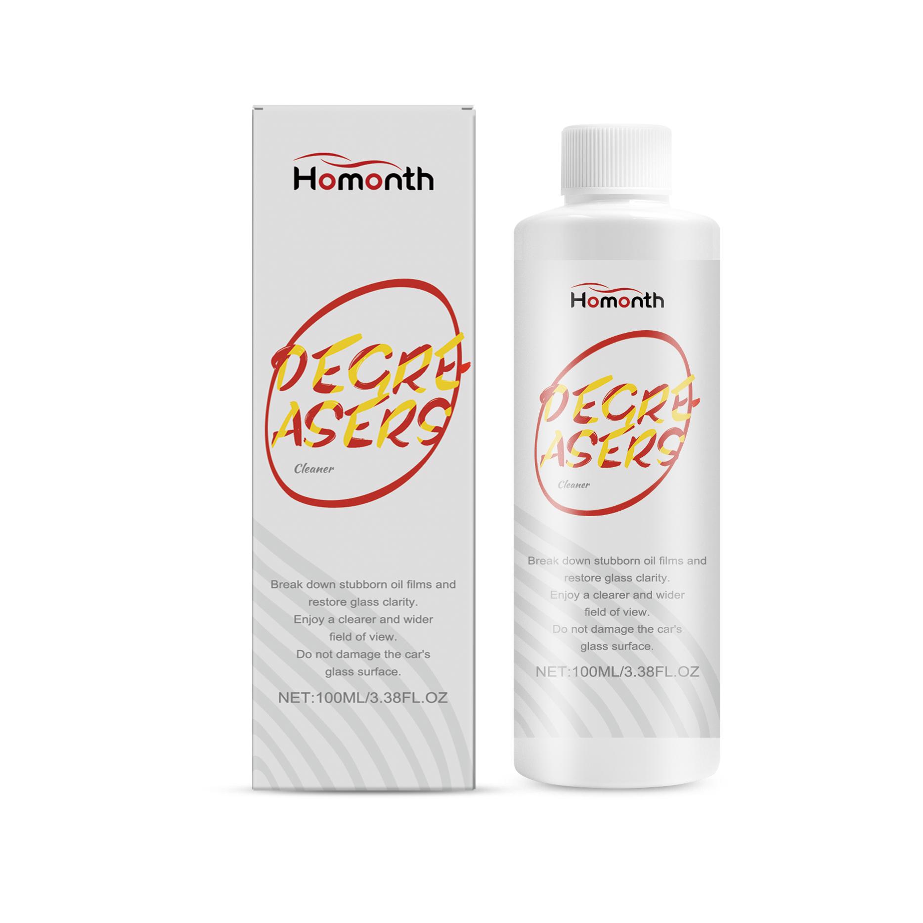 

Homonth Automotive Glass Oily Film Cleaner, removes dirt and oil film, anti-fog, clear cleaning and maintenance for cars, 100ml