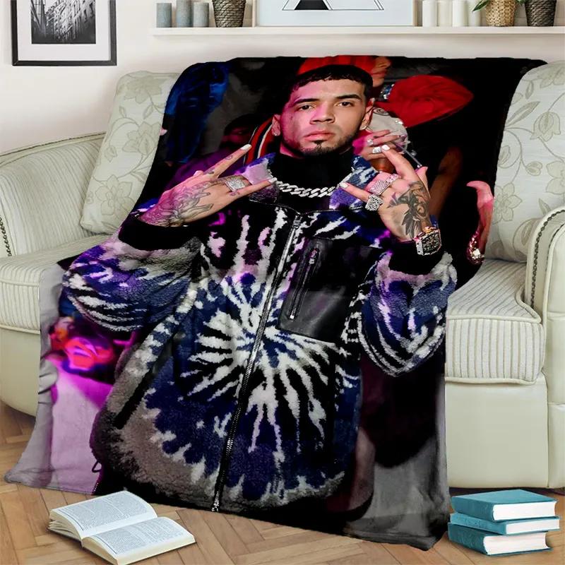 

Anuel AA Rapper Singer Soft Flannel Bedspread Sofa Blanket For Gift All Seasons