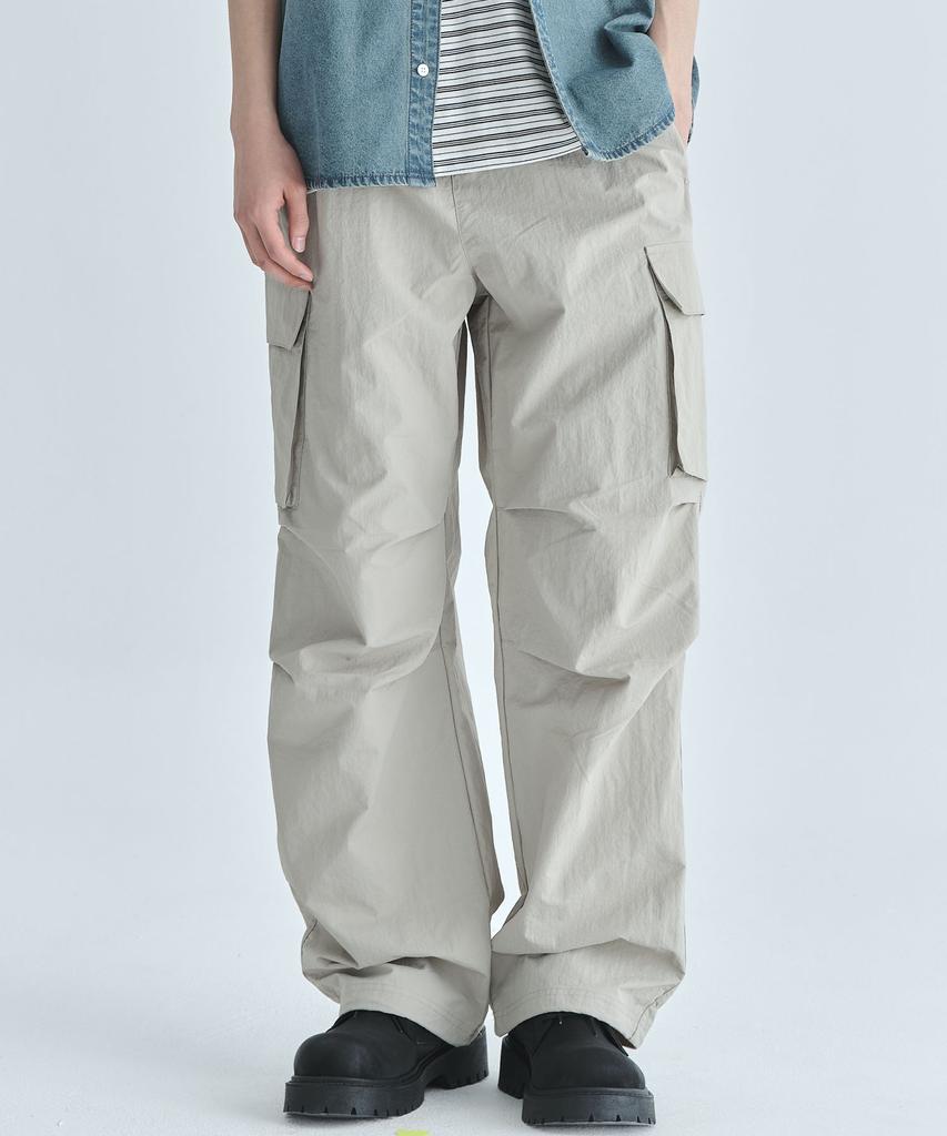 CGP Nylon Cargo Parachute Pants - Beige