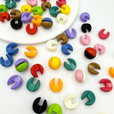 Acryl Doppel-Spleiß Runde Perlen für DIY Schmuck und Schlüsselanhänger Zubehör