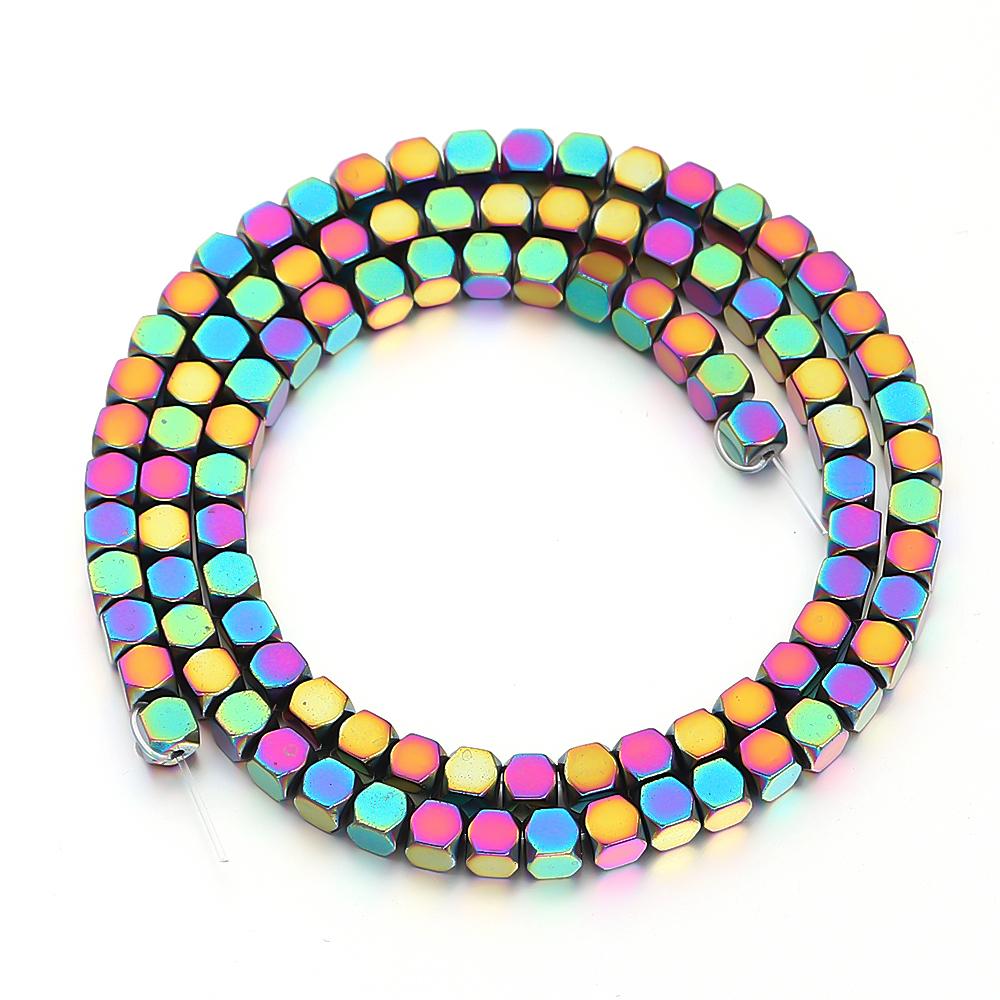 4mm Natural Faceted Hematite Stone Beads Colorful Loose Spacer Beads For Jewelry Making DIY Crafts Necklace Bracelet Accessories